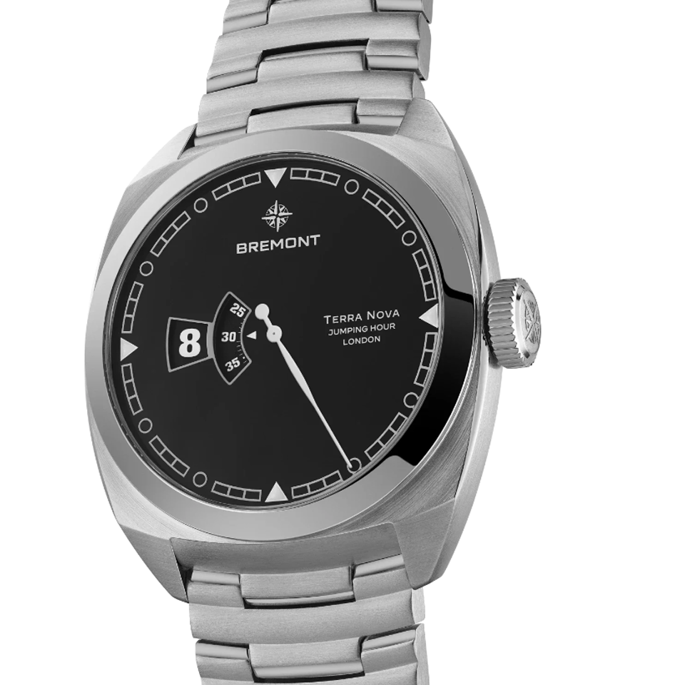 Bremont Terra Nova Automatic Jumping Hour 4.50mm Watch TN40-JH-SS-BK-B