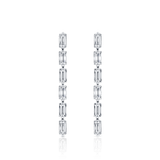 0.94 Carat Diamond Baguette Drop Earrings in 18ct White Gold
