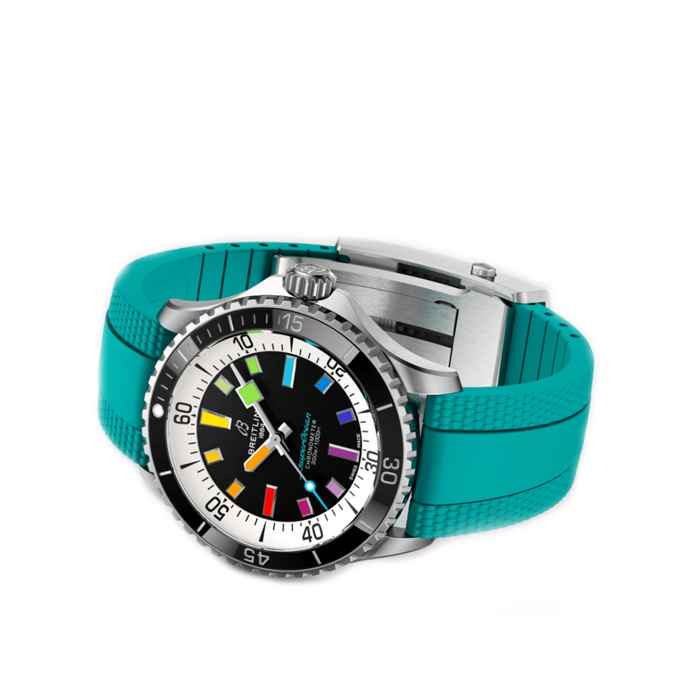 Breitling Superocean Automatic Black Rainbow Stainless Steel 42.00mm