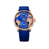 Jacob & Co. THE WORLD IS YOURS AUTOMATIC BLUE DUAL TIME ZONE 43MM