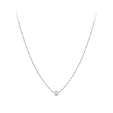 Diamond Solitaire Bezel Set Necklace in Platinum