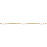 Akoya Pearl Diamond Cut Graduated Bracelet in 14ct Yellow Gold