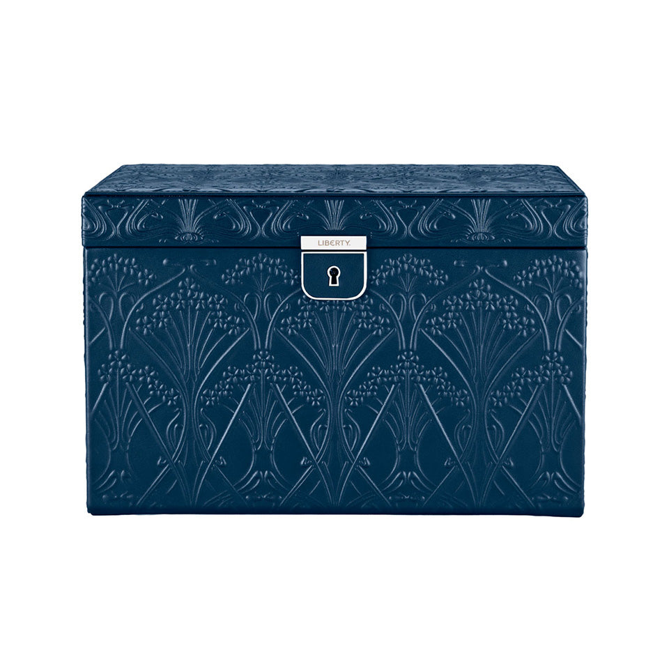 WOLF X LIBERTY All Over Ianthe Large Jewellery Box Navy