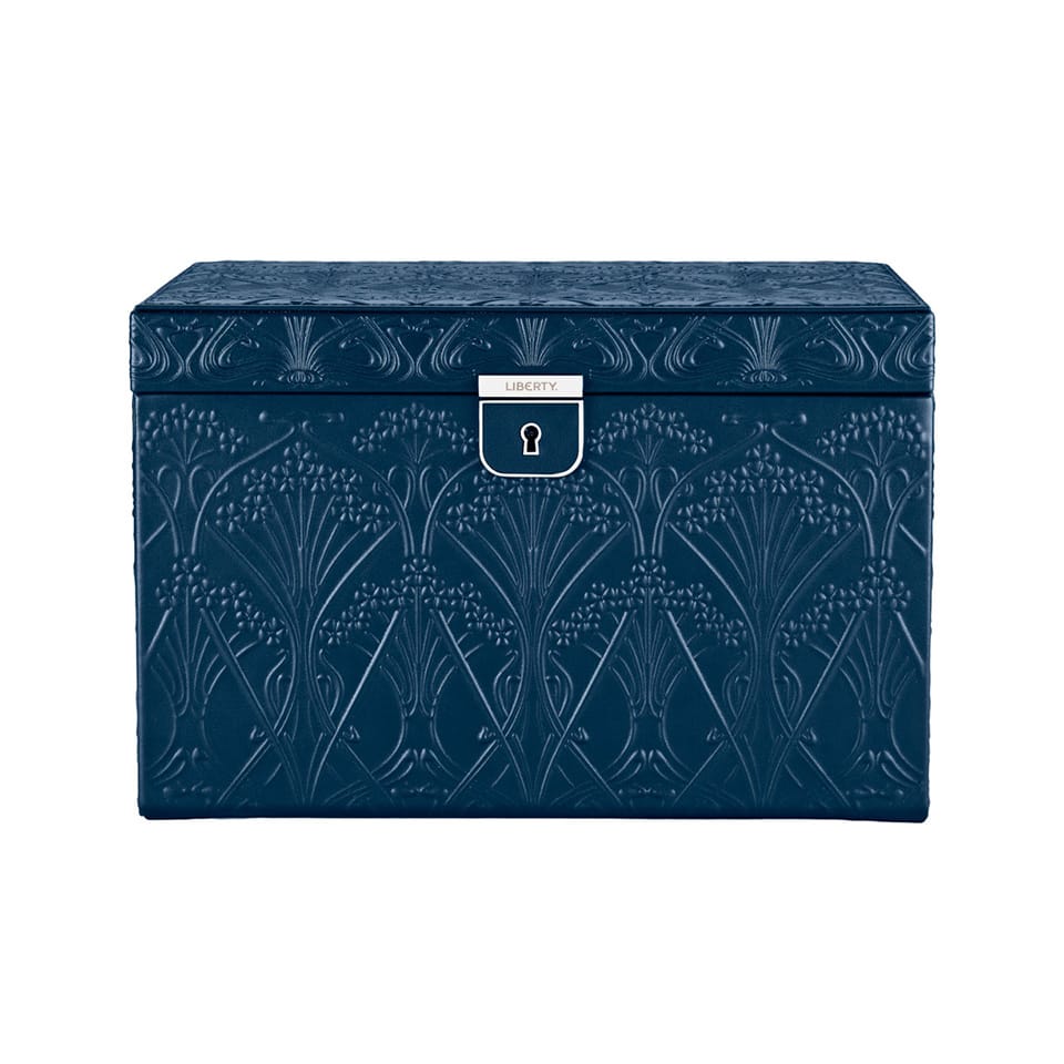 WOLF X LIBERTY All Over Ianthe Large Jewellery Box Navy