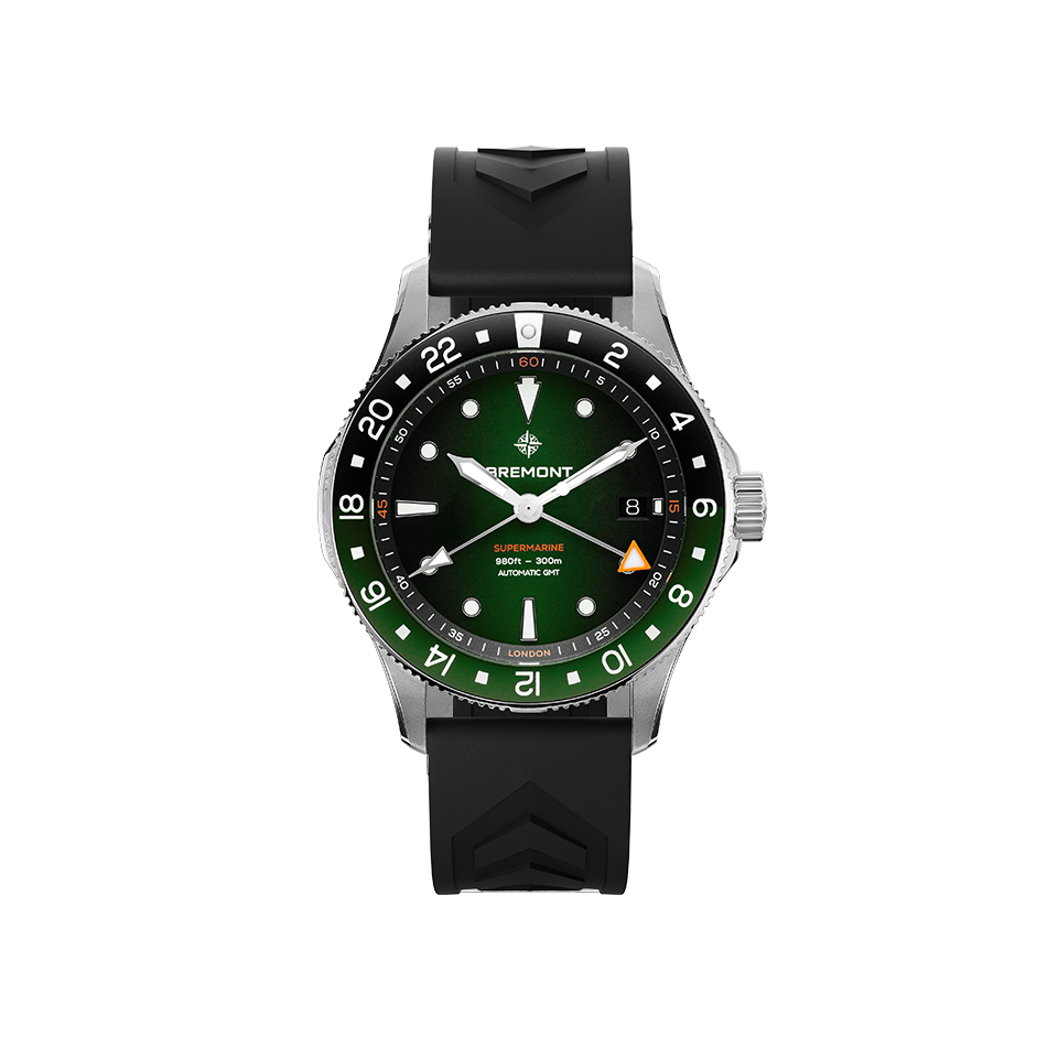 Bremont Supermarine Automatic GMT 40mm Watch SM40-GMT-SS-GNBK-R-S