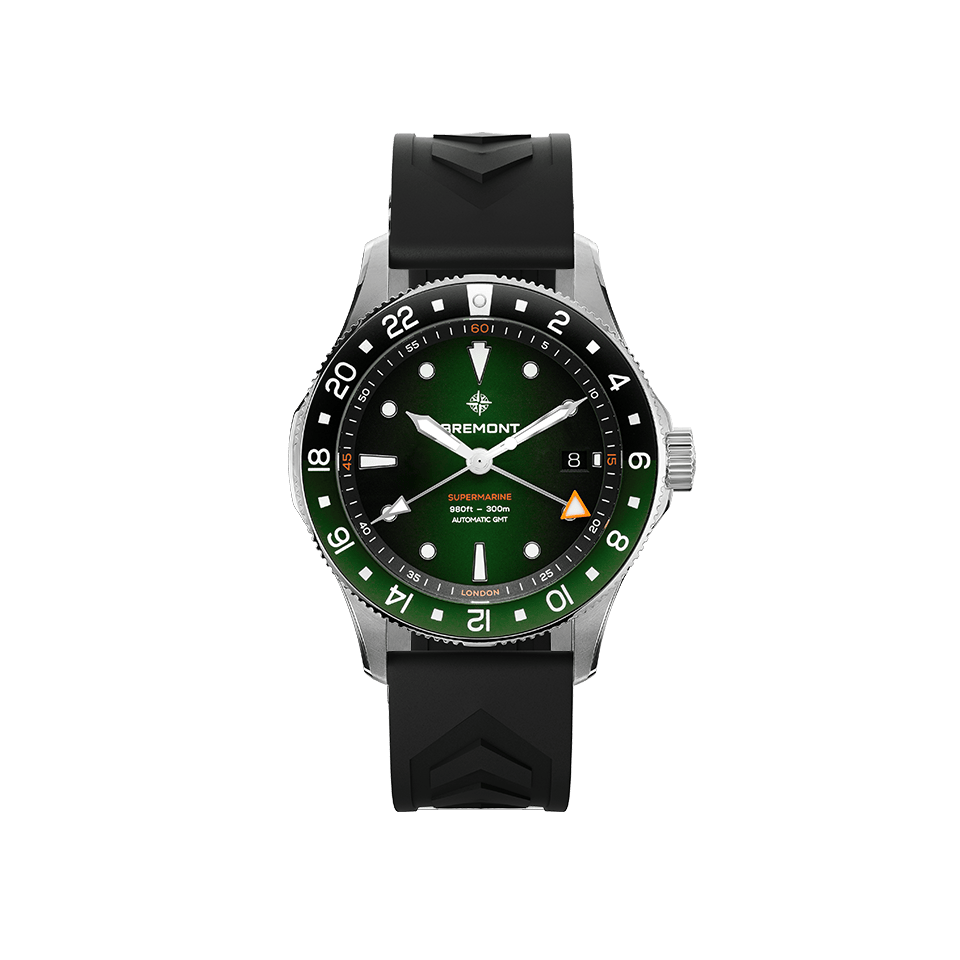 Bremont Supermarine Automatic GMT 40mm Watch SM40-GMT-SS-GNBK-R-S