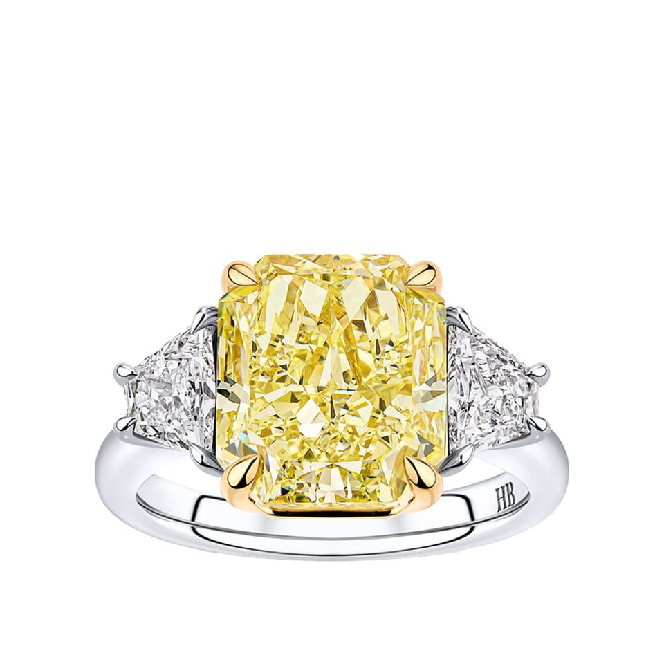 VAULT® 7.44 carat Yellow Diamond and 1.04 carat Diamond Ring in 18ct Yellow and White Gold