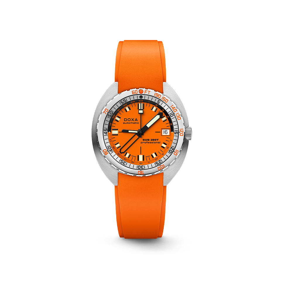 DOXA SUB 250T GMT STAINLESS STEEL RUBBER STRAP 855.10.351.21