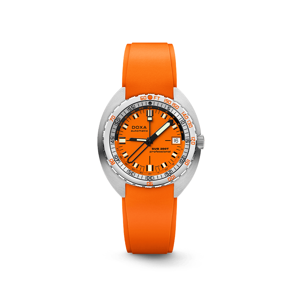 DOXA SUB 250T GMT STAINLESS STEEL RUBBER STRAP 855.10.351.21
