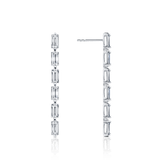 0.94 Carat Diamond Baguette Drop Earrings in 18ct White Gold