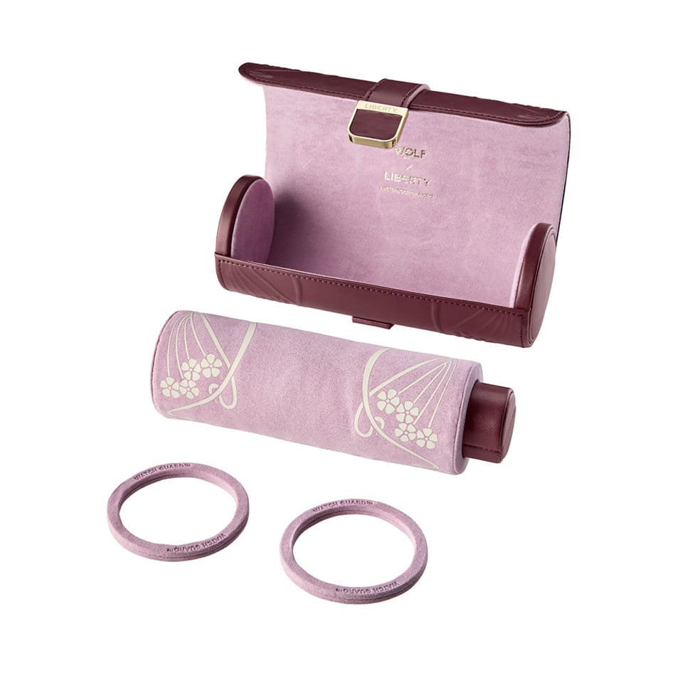 WOLF X LIBERTY Ianthe Triple Watch Roll Burgundy