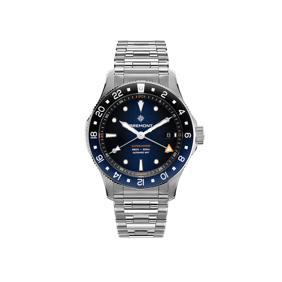 Bremont Supermarine Automatic GMT 40mm Watch SM40-GMT-SS-BLBK-B