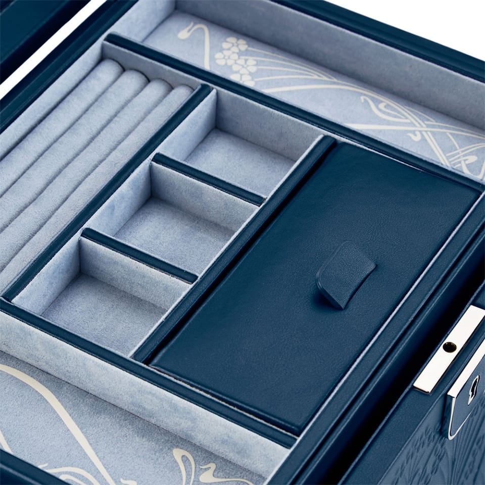 WOLF X LIBERTY All Over Ianthe Large Jewellery Box Navy