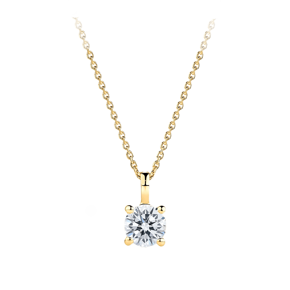 0.50 Carat Diamond Solitaire Pendant in 18ct Yellow Gold