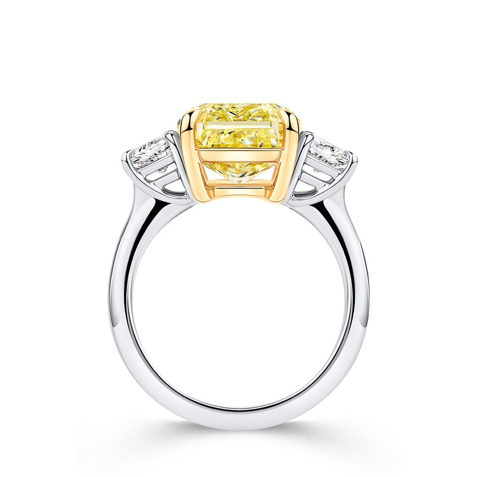 VAULT® 7.44 carat Yellow Diamond and 1.04 carat Diamond Ring in 18ct Yellow and White Gold