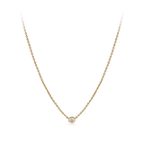 Diamond Solitaire Bezel Set Necklace in 18ct Yellow Gold