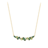 Elysian Tourmaline Peridot and Diamond Cluster Necklace in 18ct Yellow Gold
