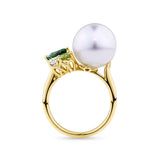 Elysian Pearl and Tourmaline Ring in 18ct Yellow Gold