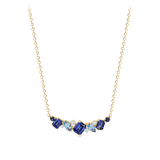 Elysian Tanzanite Topaz Sapphire and Diamond Necklace Cluster in 18ct Yellow Gold