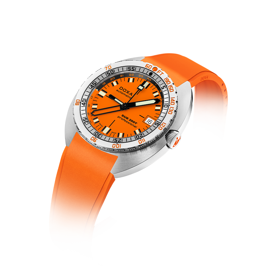 DOXA SUB 250T GMT STAINLESS STEEL RUBBER STRAP 855.10.351.21