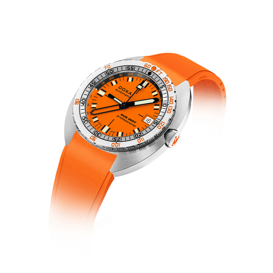DOXA SUB 250T GMT STAINLESS STEEL RUBBER STRAP 855.10.351.21