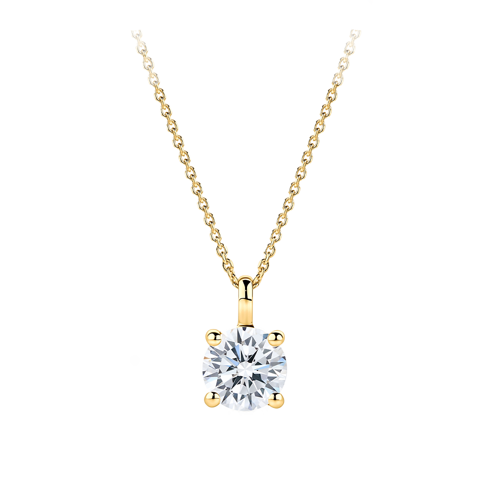1.00 Carat Diamond Solitaire Pendant in 18ct Yellow Gold