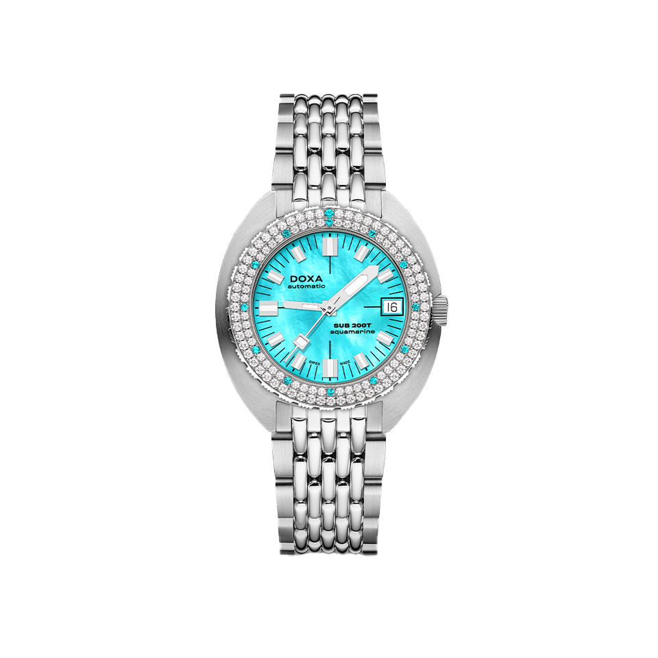 DOXA Sub 200T Diamonds Aquamarine Watch 804.10D.241.10