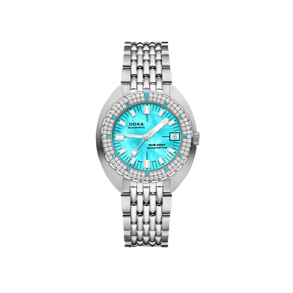 DOXA Sub 200T Diamonds Aquamarine Watch 804.10D.241.10