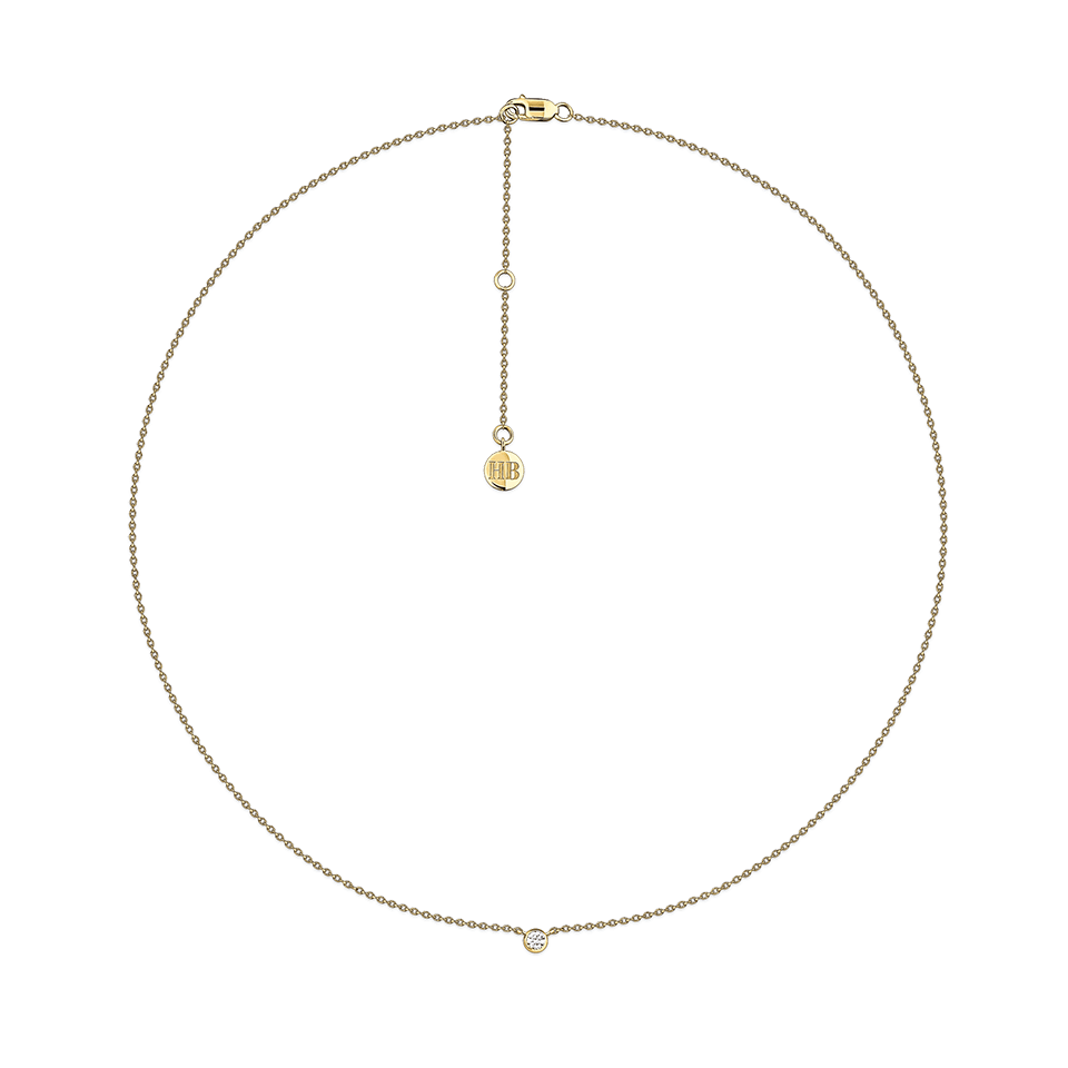 Diamond Solitaire Bezel Set Necklace in 18ct Yellow Gold