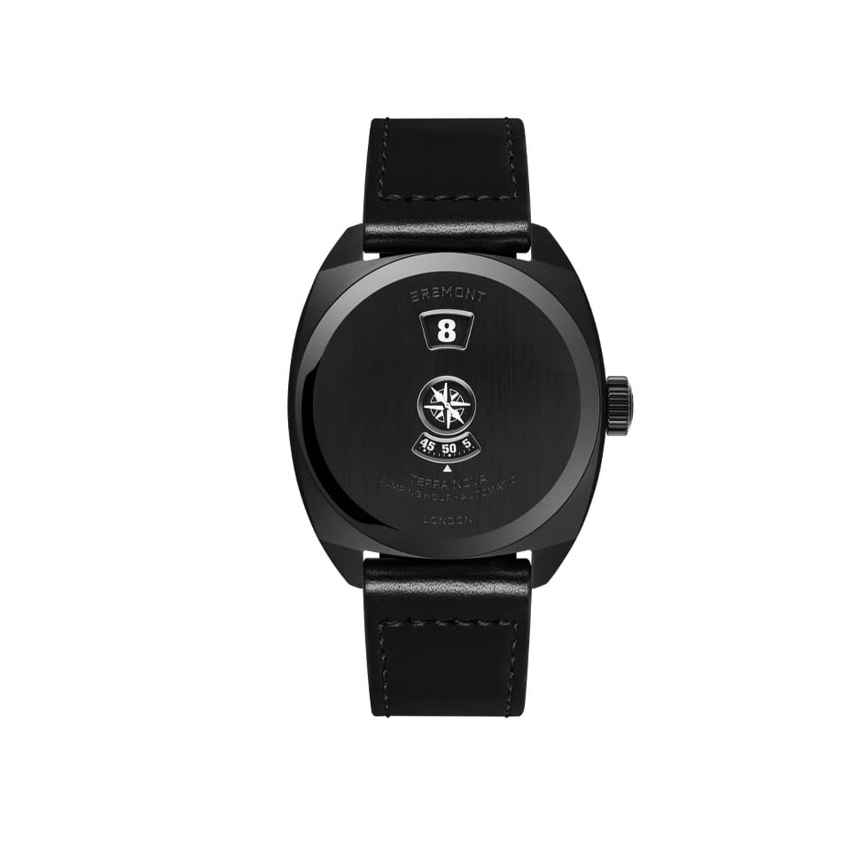 Bremont Terra Nova Stealth Black Automatic Jumping Hour 38mm Watch TN38-JH-DLC-CC-L-S