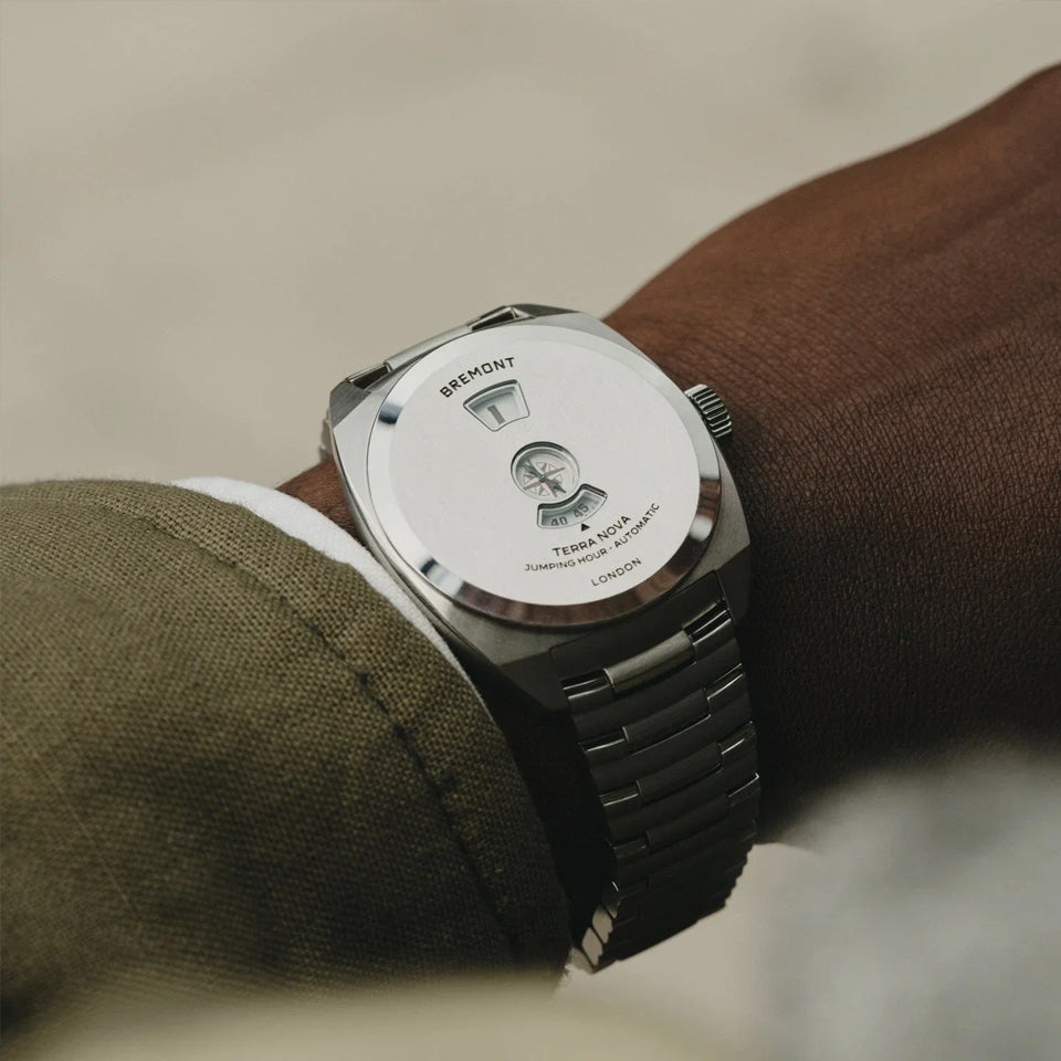 Bremont Terra Nova Automatic Jumping Hour 38mm Watch TN38-JH-SS-CC-B