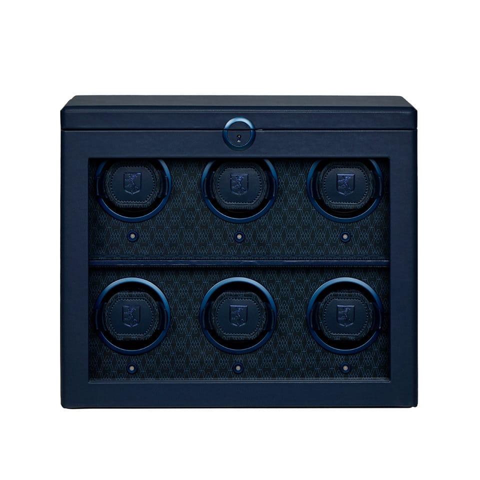 WOLF Earth 6 Piece Watch Winder in Midnight Blue