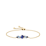 Tanzanite Topaz Sapphire & Diamond Cluster Bracelet 18ct Yellow Gold