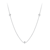 0.25 Carat Diamond Station Bezel Set Necklace in Platinum