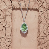 11.40 Carat Halo Mint Tourmaline and 0.70 Carat Diamond Pendant in 18ct White Gold