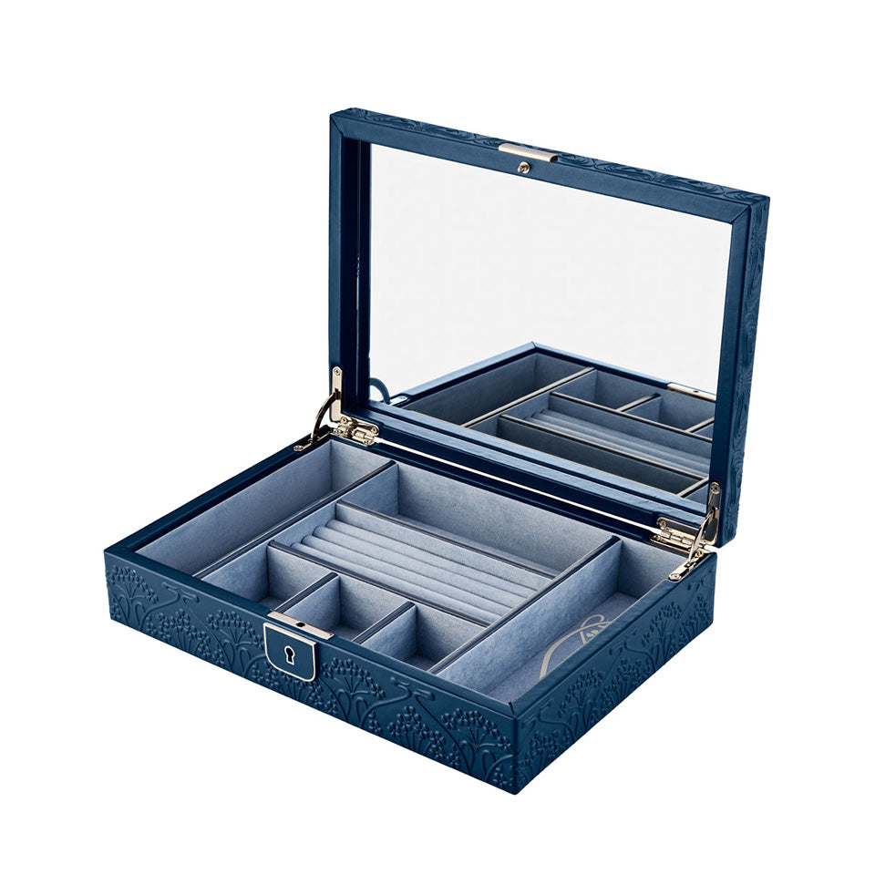 WOLF X LIBERTY All Over Ianthe Medium Jewellery Box Navy