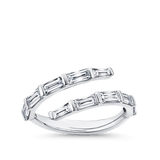 1.00 Carat Diamond Baguette Wrap Ring in 18ct White Gold