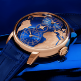 Jacob & Co. THE WORLD IS YOURS AUTOMATIC BLUE DUAL TIME ZONE 43MM