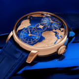 Jacob & Co. THE WORLD IS YOURS AUTOMATIC BLUE DUAL TIME ZONE 43MM