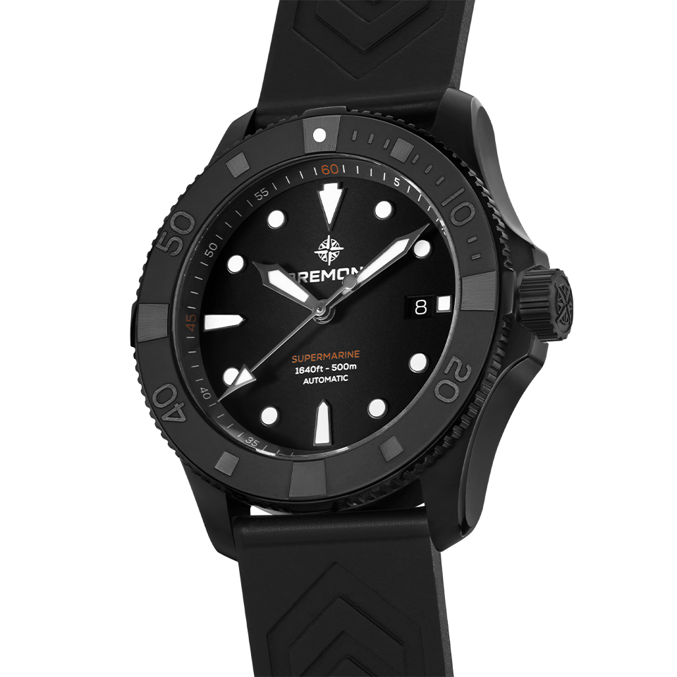 Bremont Supermarine Automatic 43mm Watch SM43-DT-BKCER-BK-R-S