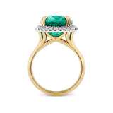 Hardy Brothers Jewellers | 170 Vault Emerald and Diamond Halo Ring in 18ct Yellow Gold