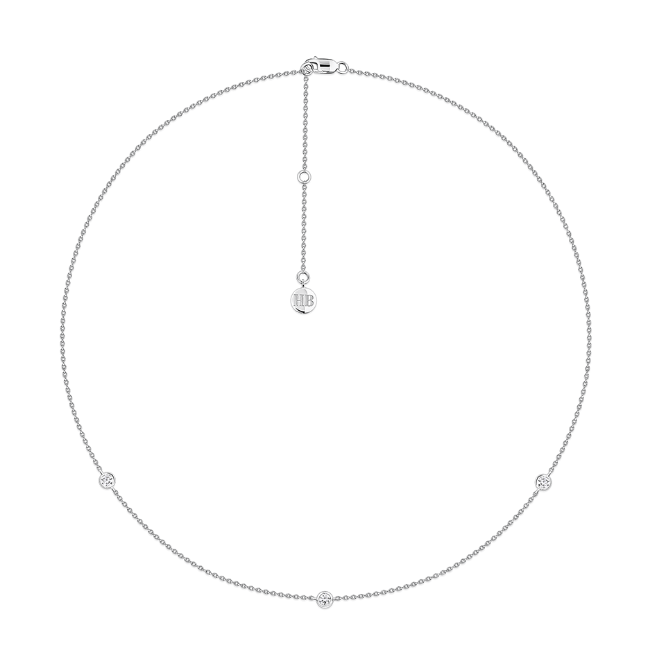 0.25 Carat Diamond Station Bezel Set Necklace in Platinum