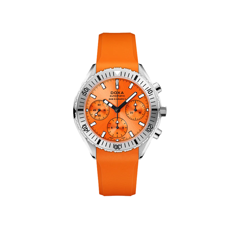 DOXA SUB 200 C-GRAPH II Professional Stainless Steel Rubber Strap 797.10.351.21