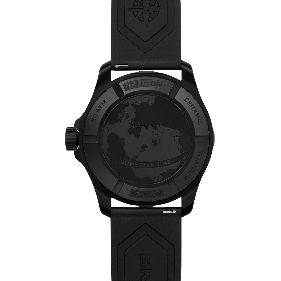 Bremont Supermarine Automatic 43mm Watch SM43-DT-BKCER-BK-R-S