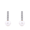 Akoya Pearl and Diamond Stud Earrings in 14ct White and Yellow Gold