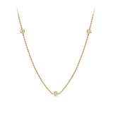 0.25 Carat Diamond Station Bezel Set Necklace in 18ct Yellow Gold