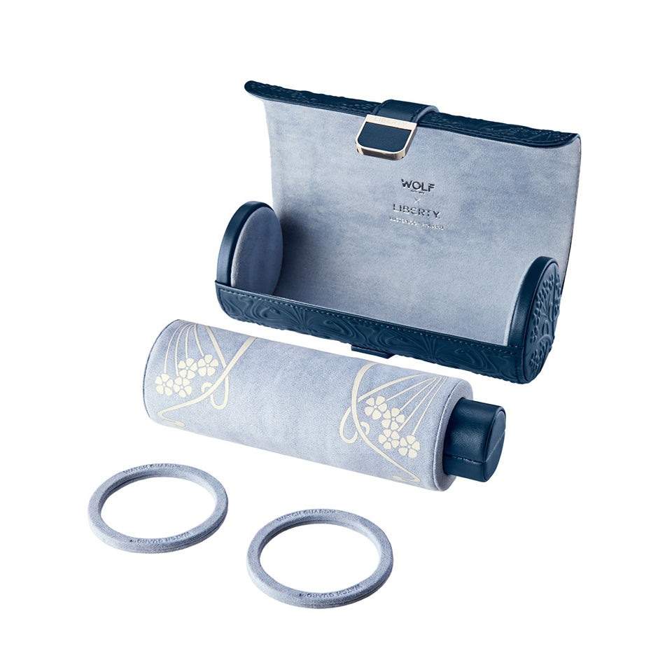 WOLF X LIBERTY All Over Ianthe Triple Watch Roll Navy