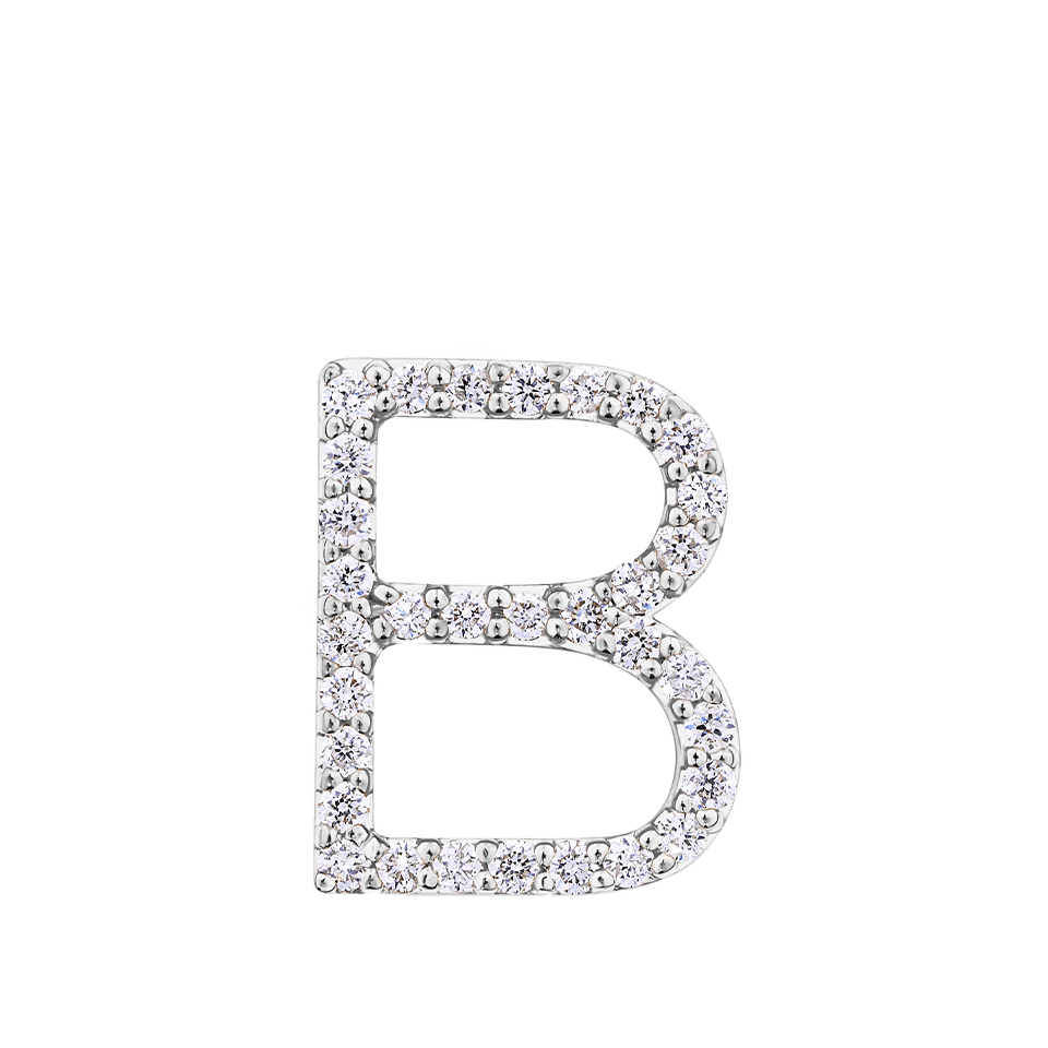 Initial Diamond Pendant in 18ct White Gold