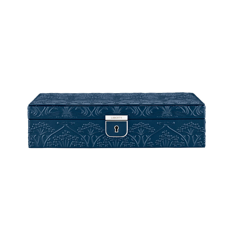 WOLF X LIBERTY All Over Ianthe Medium Jewellery Box Navy