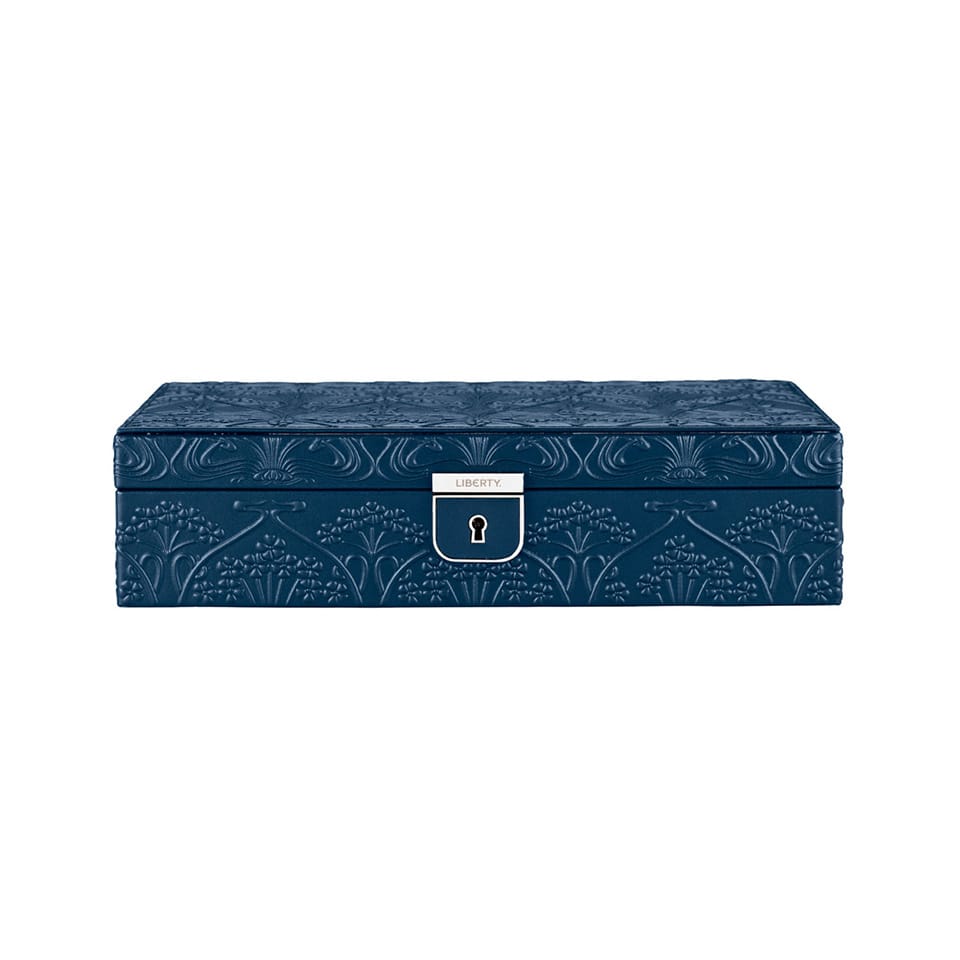 WOLF X LIBERTY All Over Ianthe Medium Jewellery Box Navy